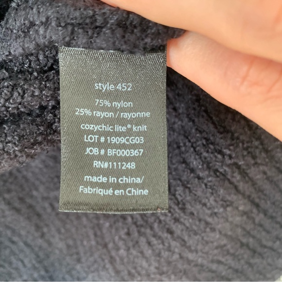 Barefoot Dreams Cozychic Lite Circle Cardi In Black - Picture 12 of 12